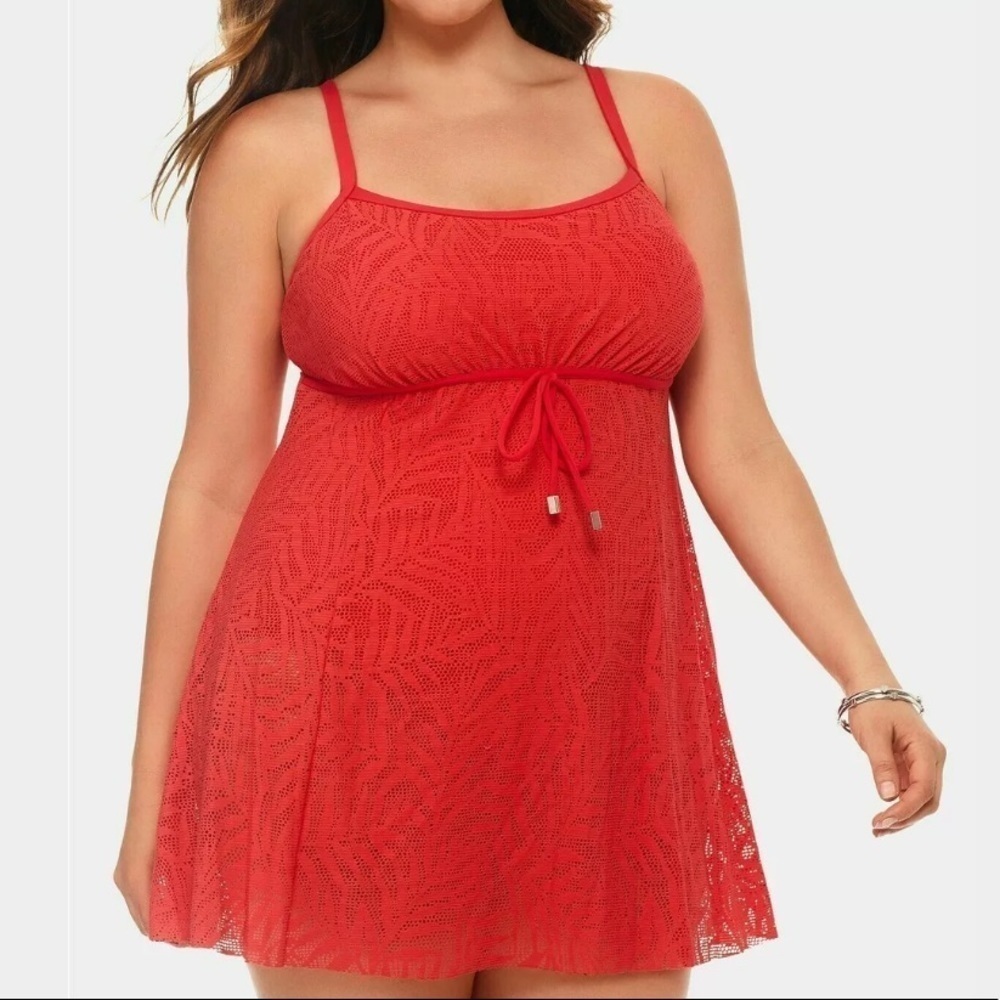 SWIM Solutions Coral Crochet One Piece Swimdress